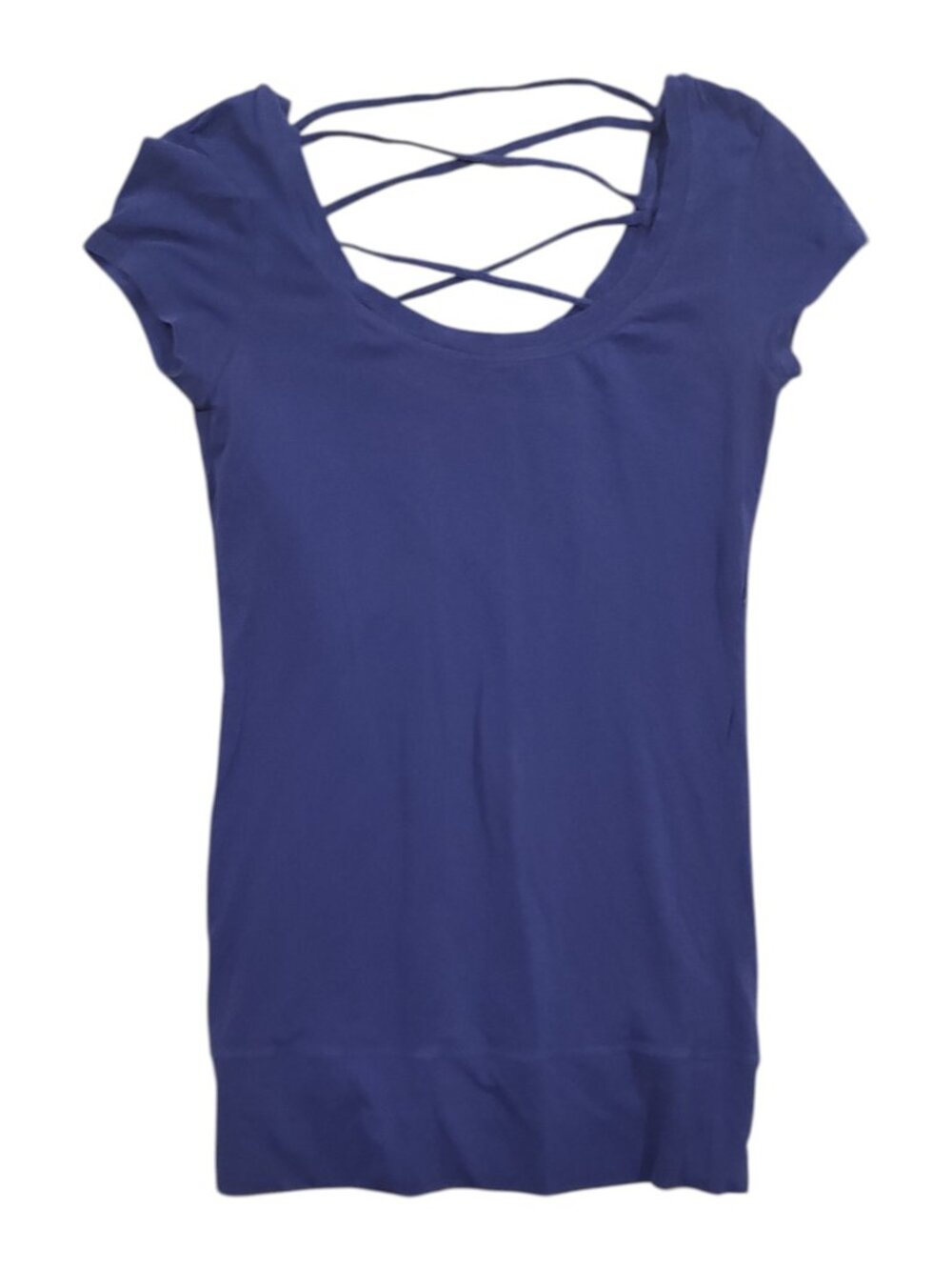 Splash Dark Blue T-Shirt with strappy back Size Small Fair Condition